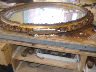 broken plaster gilded frame